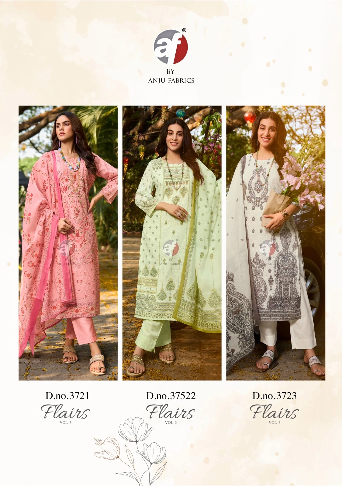 Anju Fabrics Flairs Vol 3 Cotton Schiffli Wholesale Readymade Salwar Suit Catalog — Wholesale Salwar Suits, Anju fabric wholesale from Surat - Gallery Image 7